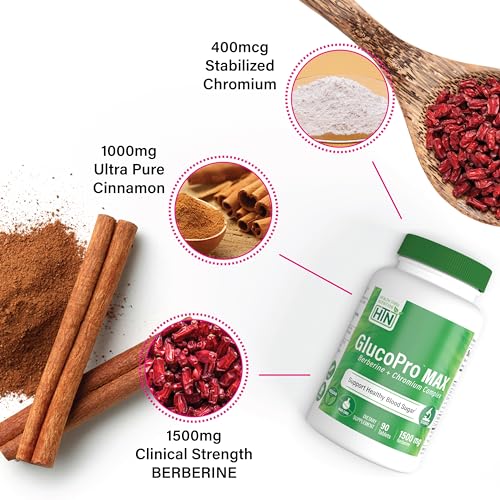 Image of Health Thru Nutrition GlucoPro Max - with 1500mg Berberine 90 Tablets