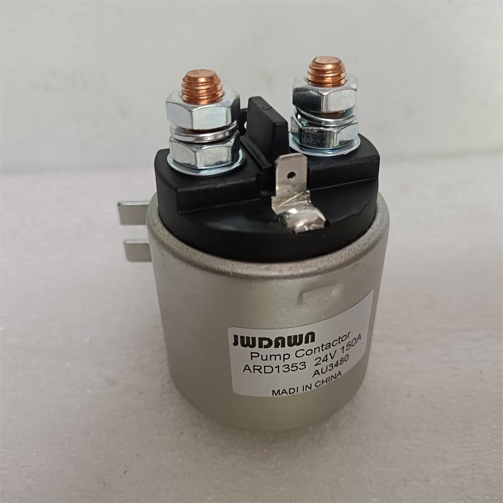 JWDAWN ARD1353 24V 150A Hydraulic Pump Motor Contactor 24 Volt Coil 150 Amp Solenoid Switch Pump System Relay Electric Pallet Truck Stacker Forklift Material Handling Cart Scissor Lift Aerial Platform