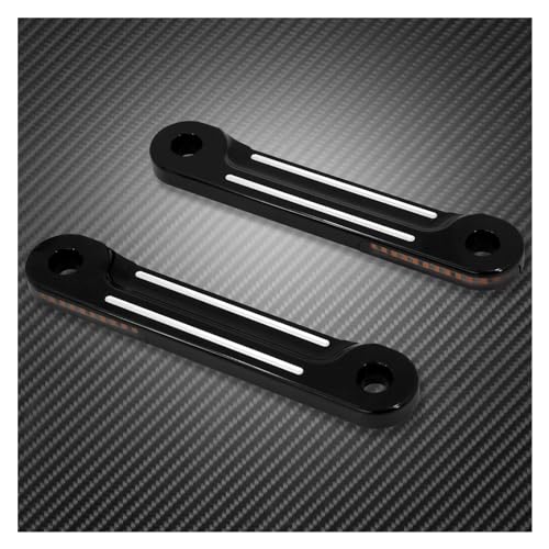 Clignotants LED de fourche noire avec supports pour moto Harley Touring Electra Street Glide 98-21