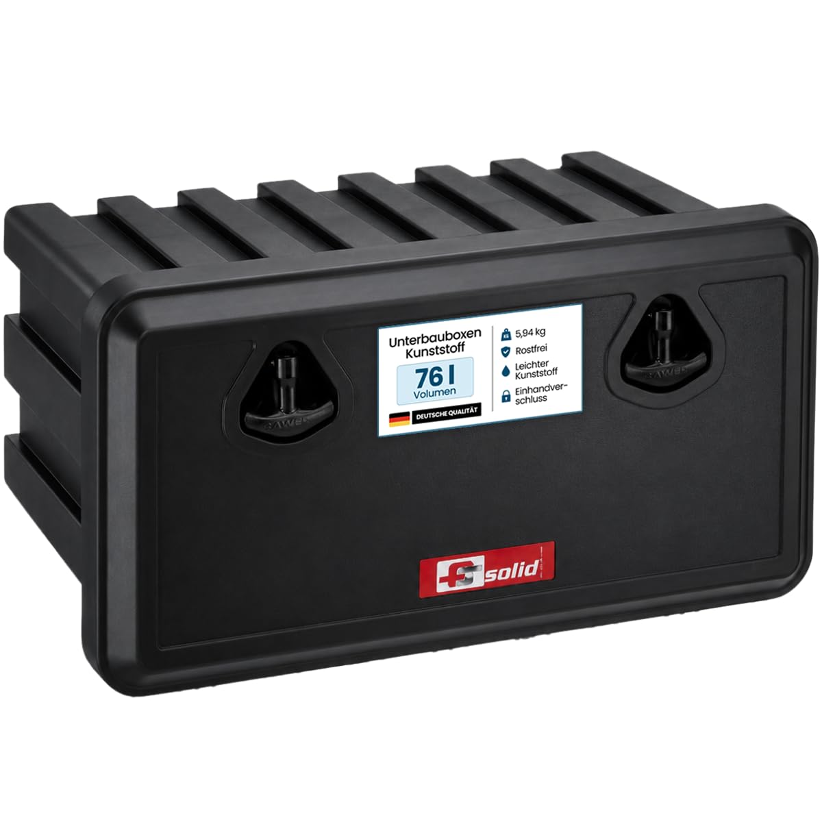 FTsolid Under-Unit Storage Box, Trailer Box, Strap Box, Underfloor Box, Tool Box (750 x 360 x 450)