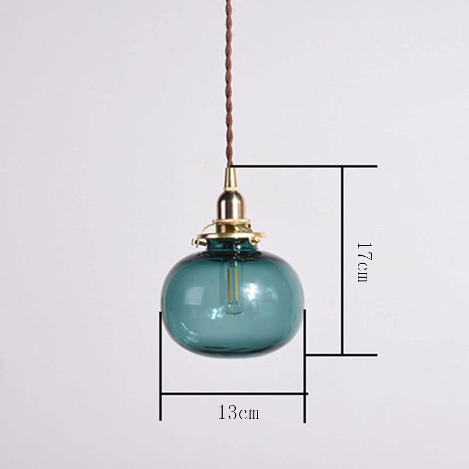 Suspension en Laiton et Verre, Lustre Original, Lampe Suspendue Compatible avec Restaurant, Bar et Salon.