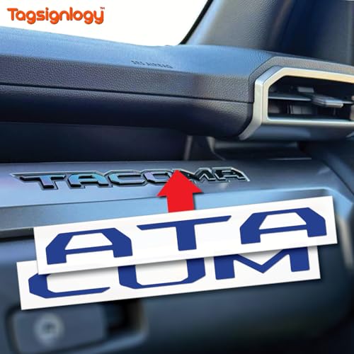 Image of (2 Sets) Prime Series UV Weatherproof Vinyl Decals for Glove Box Dashboard Letter Inserts Compatible fits Tacoma 2024-2026 (Gloss Navy)