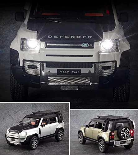 Image of Diecast Metal Car Model 1 /24 Defender Toy Car for Kids, Boys & Girls, Multicolor, Pull-Back, Sound & Light, Collectible, Gift