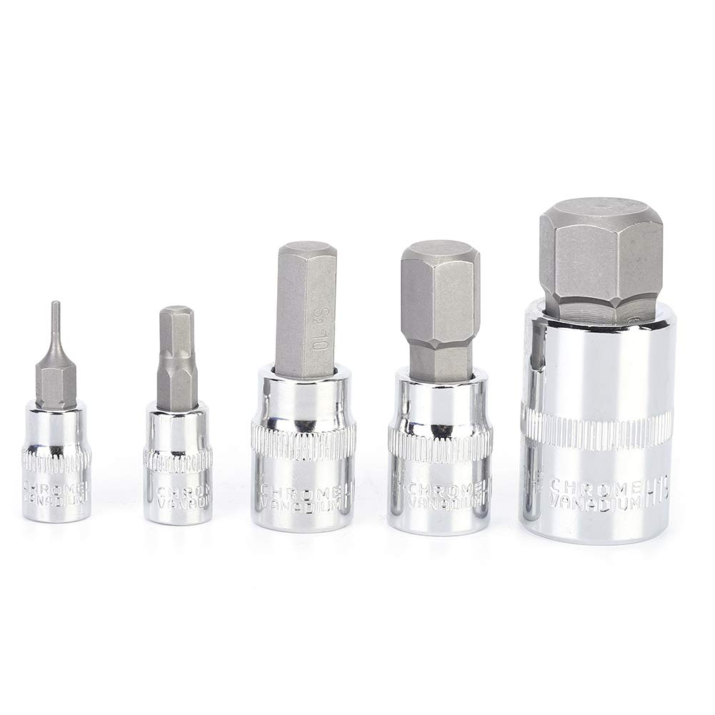 34 PCS Zestaw adaptera gniazda uderzenia, wewnętrzny sześciokątne szyder warstwowy zestaw bitów, adapter sterownika klucza nakrętki, rozmiary 1/4 ", 3/8", 1/2 cala dla śrubokręta