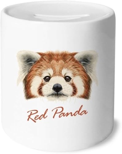 Hucha de cerámica, diseño de panda rojo