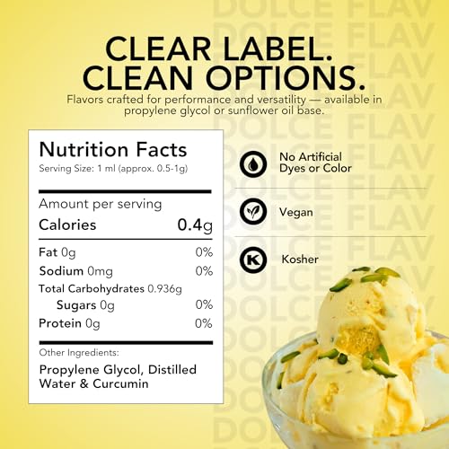Image of Dolce Flav Natural Yellow Food Coloring - 2 oz Bright Plant-Based Color from Curcumin | Water-Soluble Liquid Color for Baking, Drinks & Frostings | Graduated Dropper Included | | Kosher | No Artificial Dyes | Made in USA