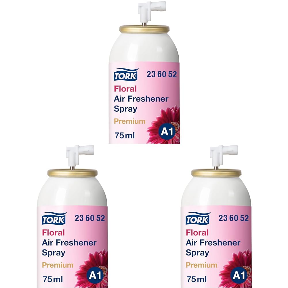 Tork Air Freshener Spray Refill - Floral Scent, Pink, Spray Form, Compatible with A1 Air Freshener System, Pack of 3