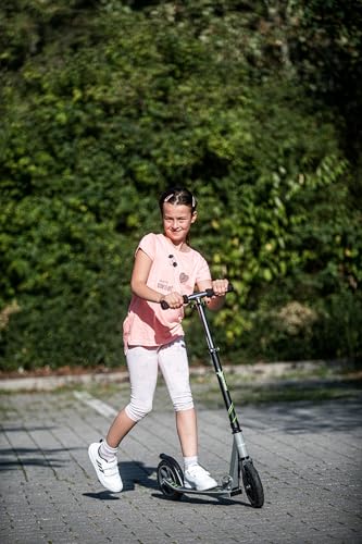 muuwmi Aluminium Scooter AIR - Tretroller, 205 mm, ABEC 7, f&uuml;r Kinder und Erwachsene, GS gepr&uuml;ft, h&ouml;henverstellbar, anthrazit