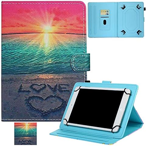 REASUN Universal Case for 9.0-10.5 Inch Tablet, Multi-Angle Stand Card Slots Folio Case for Apple iPad/Samsung/Kindle/Huawei/Lenovo/Android 9.6 9.7 10 10.1 10.2 10.3 10.4 10.5 Inch, Sunrise Cover