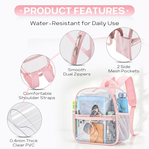Image of Oraben Clear Backpack for Stadium Events Stadium Backpack Waterproof 12x6x12 Clear Bag for Adult Concert Sport Work