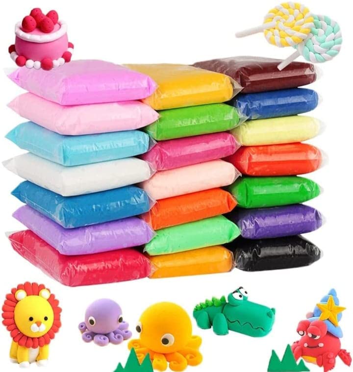 Generic Ultra-Light Air Dry Multicolor Clay Kit for Kids. 48 Clay Pieces. Includes Sculpting Tool. For Playing & Artistic Use