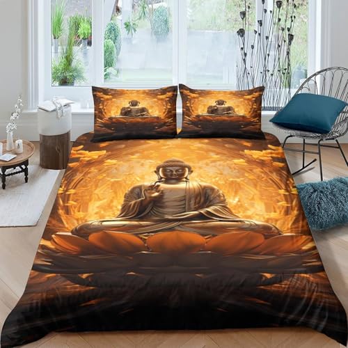 Housse de couette Bouddha 135x200 microfftbre pour lit simple - 4