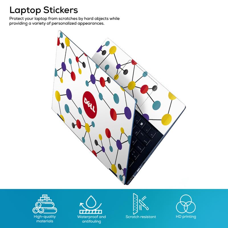 Image of Galaxsia DL243 Top+Wrist Pad Vinyl Laptop Skin /Sticker /Cover for 14 Inches Laptops Laminated-Removable-HD Quality Compatible for Dell (13.8x9.6 Inches)
