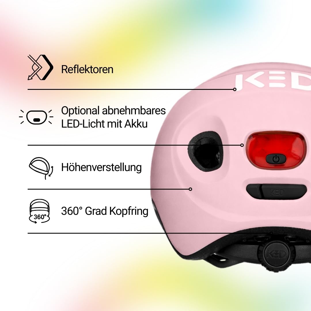 KED Meggy Spark Kinderfahrradhelm, Inmold, 360° Verstellsystem, Reflektoren, Insektenschutznetz, Leicht, Verstellbar, Made In Germany
