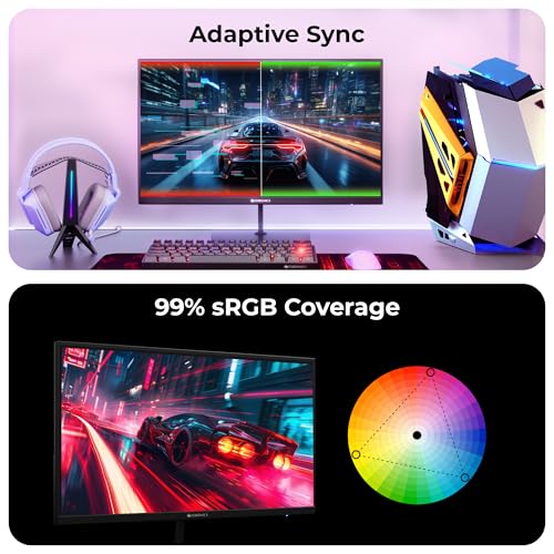 Image of ZEBRONICS N24A 24 inch(60.4 cm) Gaming Monitor, FHD 1920x1080, IPS-Antiglare Display, 280Nits, 180Hz, 1ms MPRT, HDR10, 99% sRGB, Adaptive Sync, 1 x DP | 1 x HDMI | 1 x 3.5mm