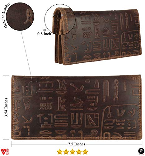 Image of RFID Blocking Mens Genuine leather Bifold Long Wallet