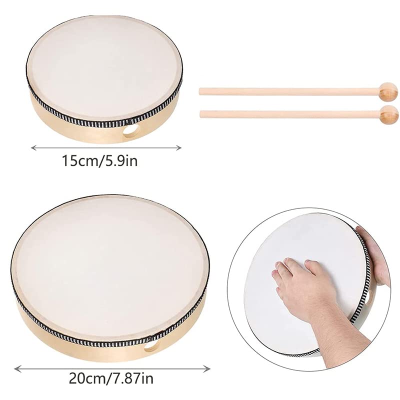 Amazon | ハンドドラム 太鼓 マレット付き 木製 打楽器 幼児楽器