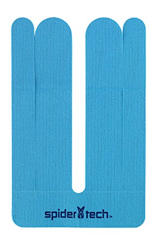 Spidertech - Cinta de kinesio precortada para parte inferior de la espalda (6 unidades), color azul