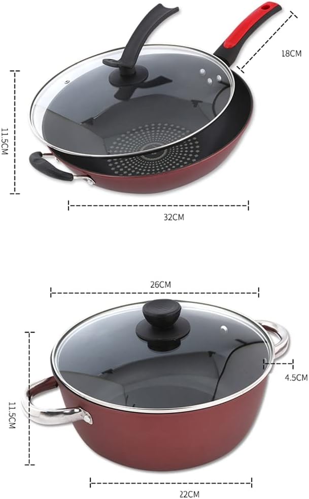 Cookware Set Soup Pot Frying Pan Milk Cooking Saucepan Non-Stick Casserole Wok