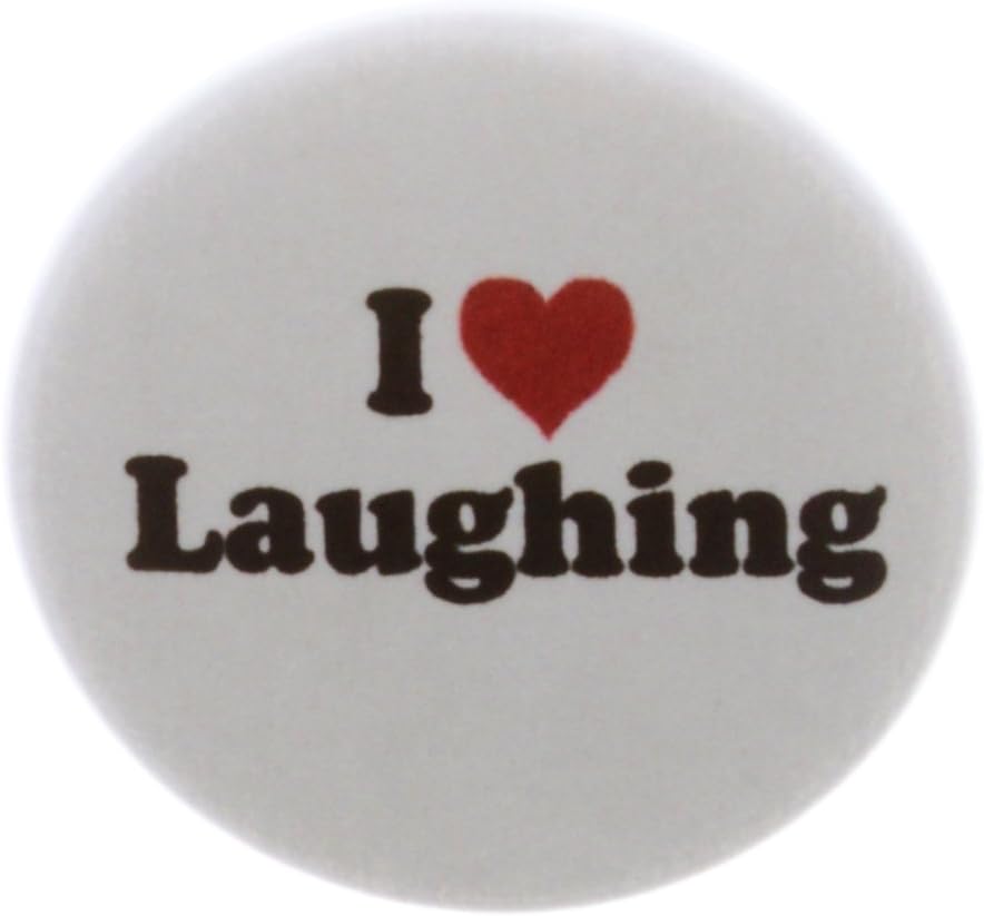 A&T Designs I love Laughing 1.25" Pinback Button Pin Laugh Humor Happy Smile
