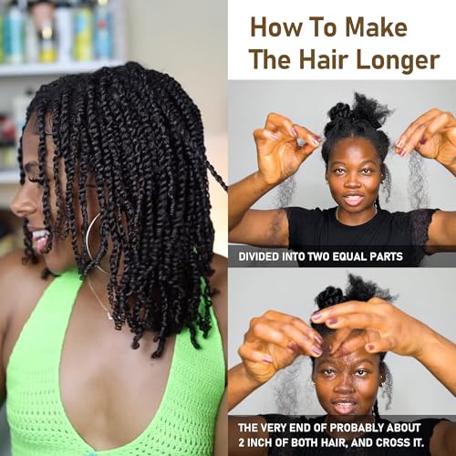 Afro Kinkys Bulk Human Hair -100% Real Human Hair for Mini Twist, Braiding, Loc Extensions & Crochet, Kinky Curly Hair Bundles, Natural Afro Bulk for Dreadlocks(1B, 12Inch) (1B, 12 Inch(Pack of 1)) - Image 5