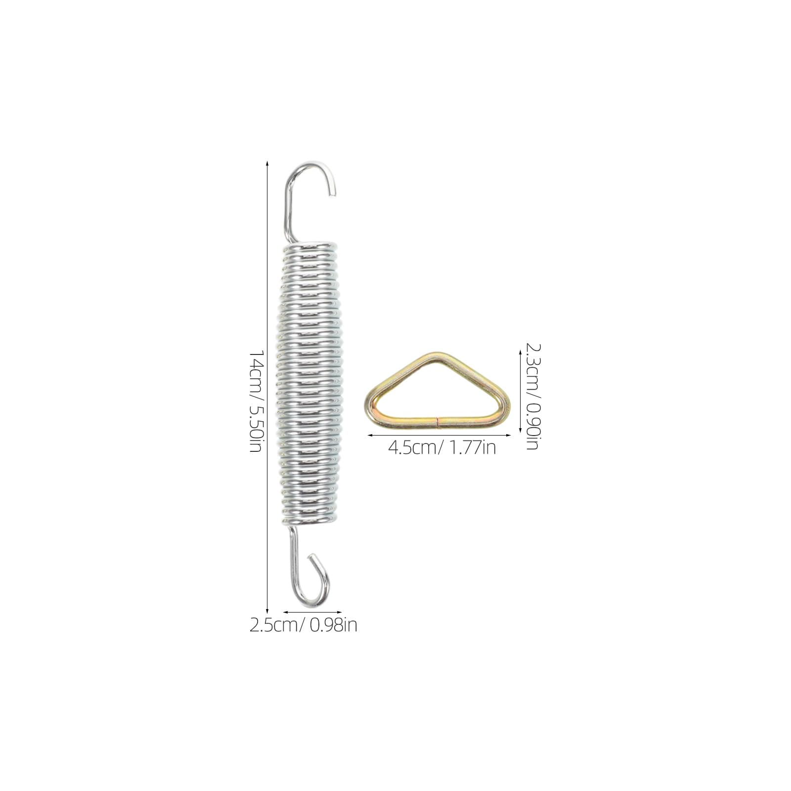 Hemobllo 10 Stück Trampolin Ersatzfedern 14cm mit Doppelhaken und Dreiecksschnalle Robuste Metallfedern für Trampolinwartung Allgemein Kompatibel für Outdoor Fitness und Freizeit