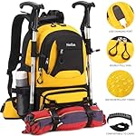 Nerlion 40L Hiking Backpack Travel Backpack for Men Women Camping Waterproof Outdoor Hiking Daypack Lightweight Backpack (Yellow) - Image 3