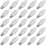 Meconard C9 Led Replacement Christmas Light Bulbs, C9 Shatterproof Led Bulbs for Christmas Indoor Outdoor String Lights, E17 Intermediate Base, Commercial Grade Holiday Bulbs, Cool White, 25Pack