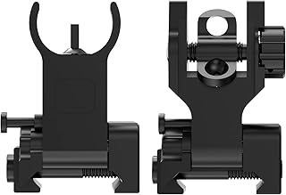 Twod Flip up Rifle Sight Double Aperture Iron Sights Picatinny Spare Front and Rear Scope