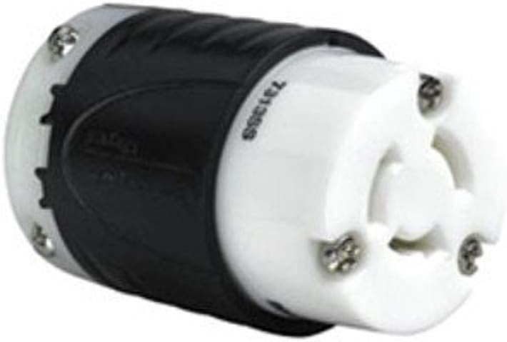 Legrand Pass & Seymour 7313SS Turnlok 20 Amp 125/250V Industrial Spec Grade Locking Connector, Non-NEMA, Black/White (1 Count)