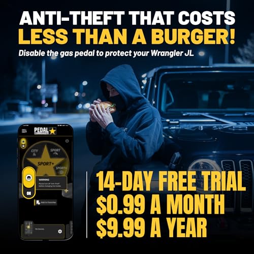 Image of PEDAL COMMANDER for Jeep Wrangler JL 2018-2026 Throttle Response Controller - Anti-Theft, 4 Modes 36 Settings, App Control, Plug-and-Play - Off-Road Trail & Rock Crawling Performance Upgrade