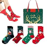 Calcetines divertidos para Navidad | Vacaciones Señoras Hombres Calcetines Cómodos Suave | Calcetines Novedad para Mujer para Cocina, Fiesta de Navidad, Sala de Estar, Dormitorio, Estudio, Comedor