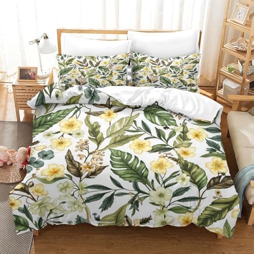 Parure de lit 3D floral microfibre 140x200cm pour lit simple - 3
