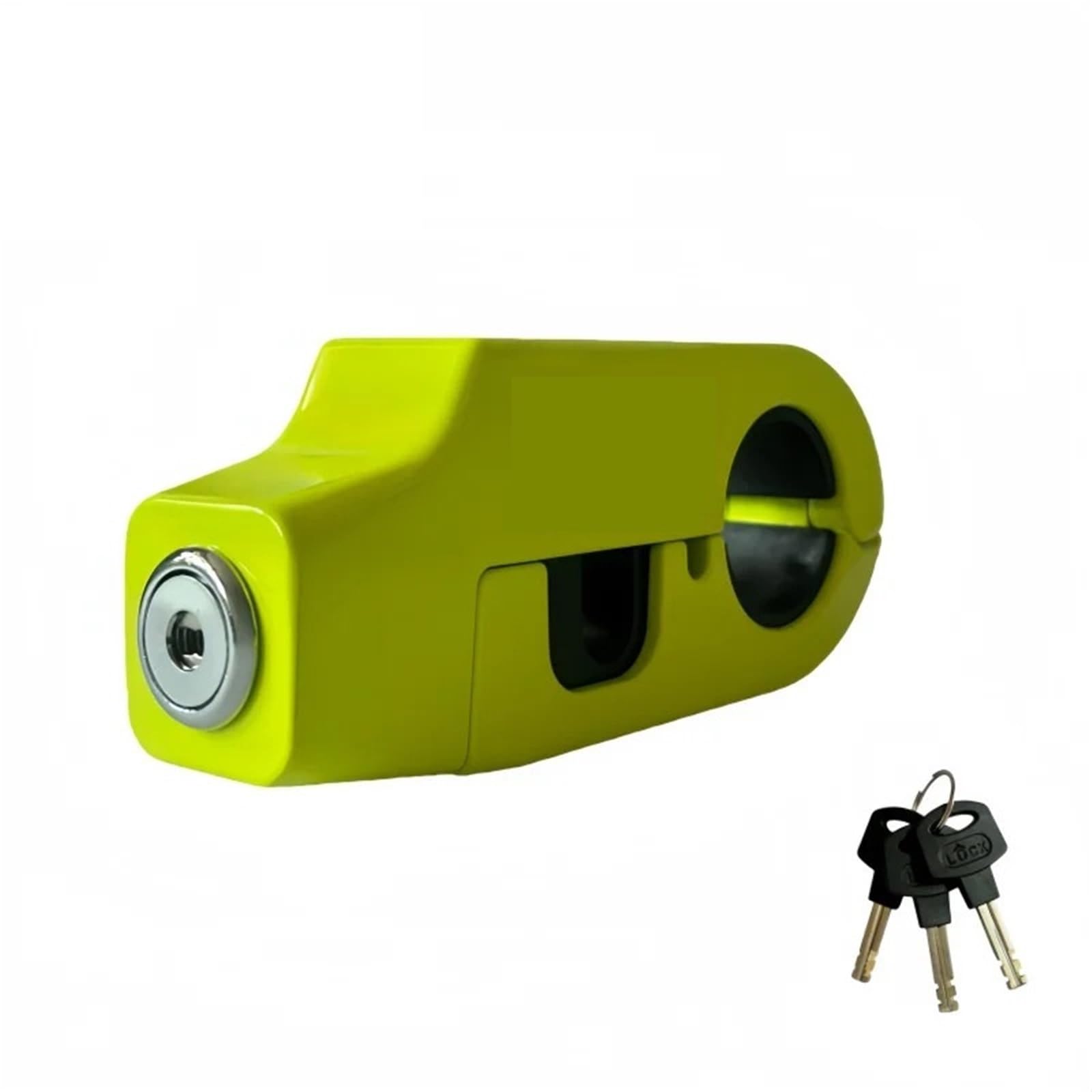 Chain Lock Anti-Theft Alarm Motorcycle Handlebar Lock Aluminum Alloy Brake Grip Bicycle Equipment Adjustable Motorcycle Handlebar Lock(6516 Green)