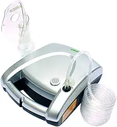 Nebulizador e Inalador NEBCOM V Bivolt G-Tech com Máscara Adulto e Infantil prata