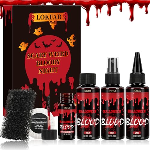6PCS Halloween Fake Blood Makeup Kit - Zombie Vampire Realistic SFX Makeup