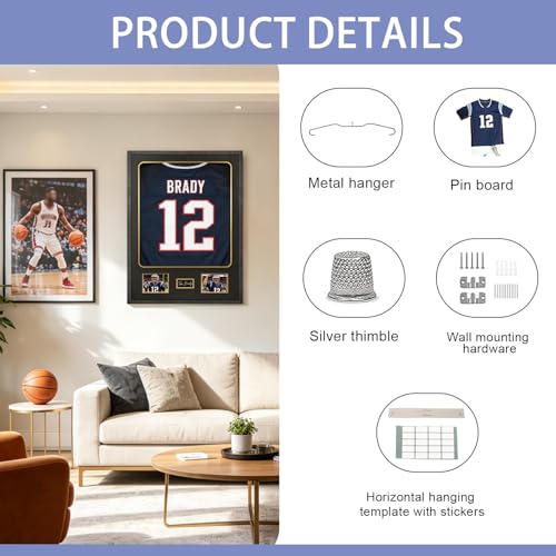 Image of IHEIPYE Jersey Frame Display Case 3 Pack - Large Sport Jersey Shadow Box with UV Protection Acrylic for Baseball, Basketball, Football, Soccer, Hockey, Shirt and Uniform