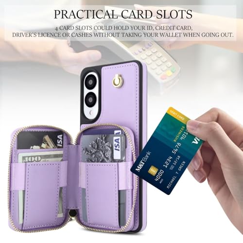 Étui portefeuille Galaxy S24 Ultra antichoc zippé pour éviter les rayures