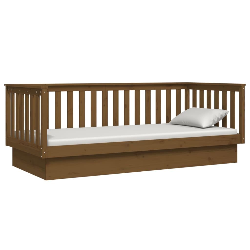 Legno massello di pino divano letto pieghevole Ambra 80x200 cm marrone