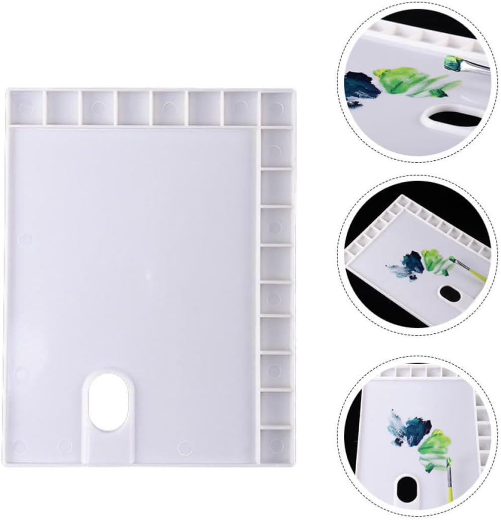 Toyvian 3pcs Plastic Mixing Paint Palette with 17 Grids, Lightweight and Easy to Clean Watercolor Paint Trays for DIY Painting Craft and Professional Painter Use