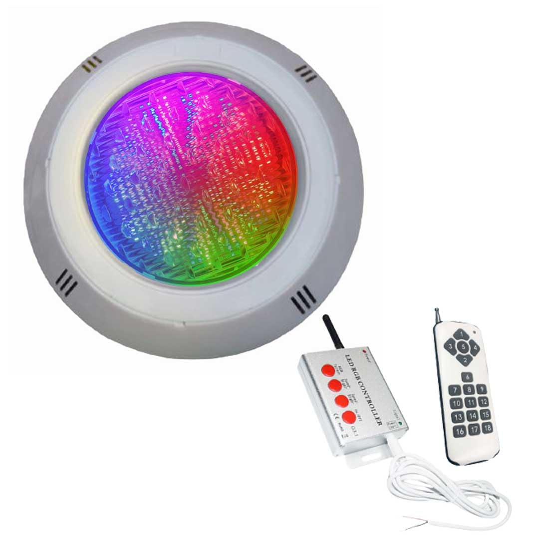 Genérico Focos Led para Piscina Mod-2 18w con Control modulador y mando IP8 12V (Necesario Modulador y Mando) (1 Foco + 1 Modulador + 1 Mando)