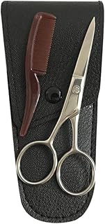 Beard Mustache Hair Shears Trimming Scissors Set Mustache Grooming Scissors Beard Comb Trim Scissor Kit Barber Salon Tool for Bangs Haircuts Men Stainless Steel Set
