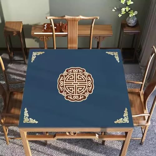 Tapete de Mahjong antideslizante azul 70x70 cm miniatura 2