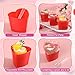 Sliner 12 Pack 5 oz Valentine's Day Heart Shaped Dessert Cups with Lids and Spoons Plastic Dessert Container Heart Shaped Bowls Disposable Parfait Pudding Shooter for Valentine Wedding Party (Red)