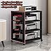 7-Tier Heavy Duty AV Media Stand with Wheels, Industrial Design, Perfect for Game Consoles & Audio Equipment(Red)