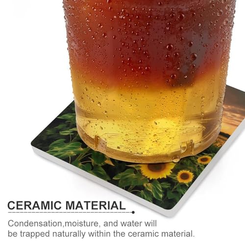 Dessous de verre champ de tournesol 9,4 cm pour table basse - 5