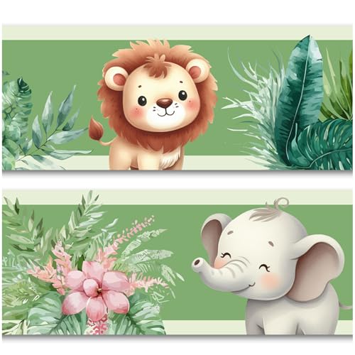yabaduu Frise Murale 15 x 200cm pour chambre d'enfant sticker mural décoratif autocollant pour enfants filles garçons Y033 (Animaux)