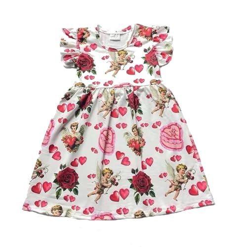 Girl Toddler Beach Dresses Love Heart Dress Summer Casual Outfit 2-7T