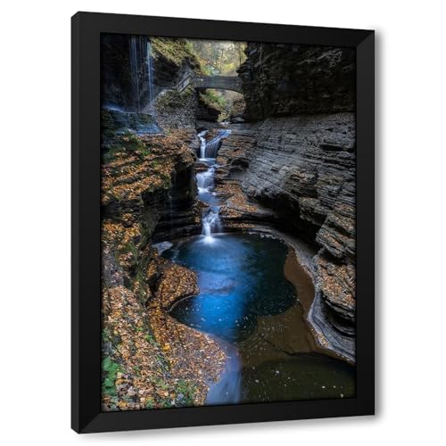 ArtDirect USA, New York. Series of waterfalls and bridge in Watkins Glen State Park. Custom Framed...