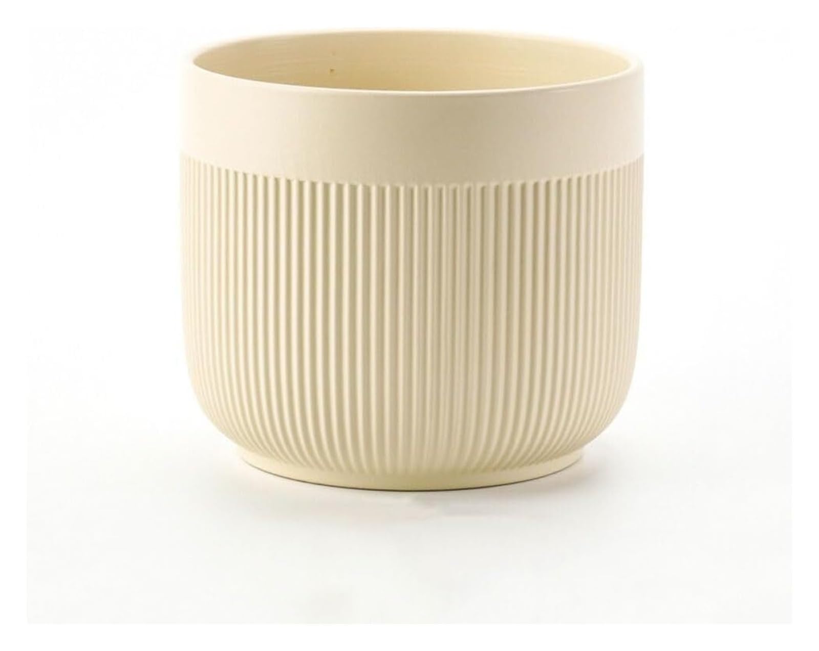 Pots de fleurs en céramique jaune avec soucoupe et drainage Yofab pour plante d'intérieur